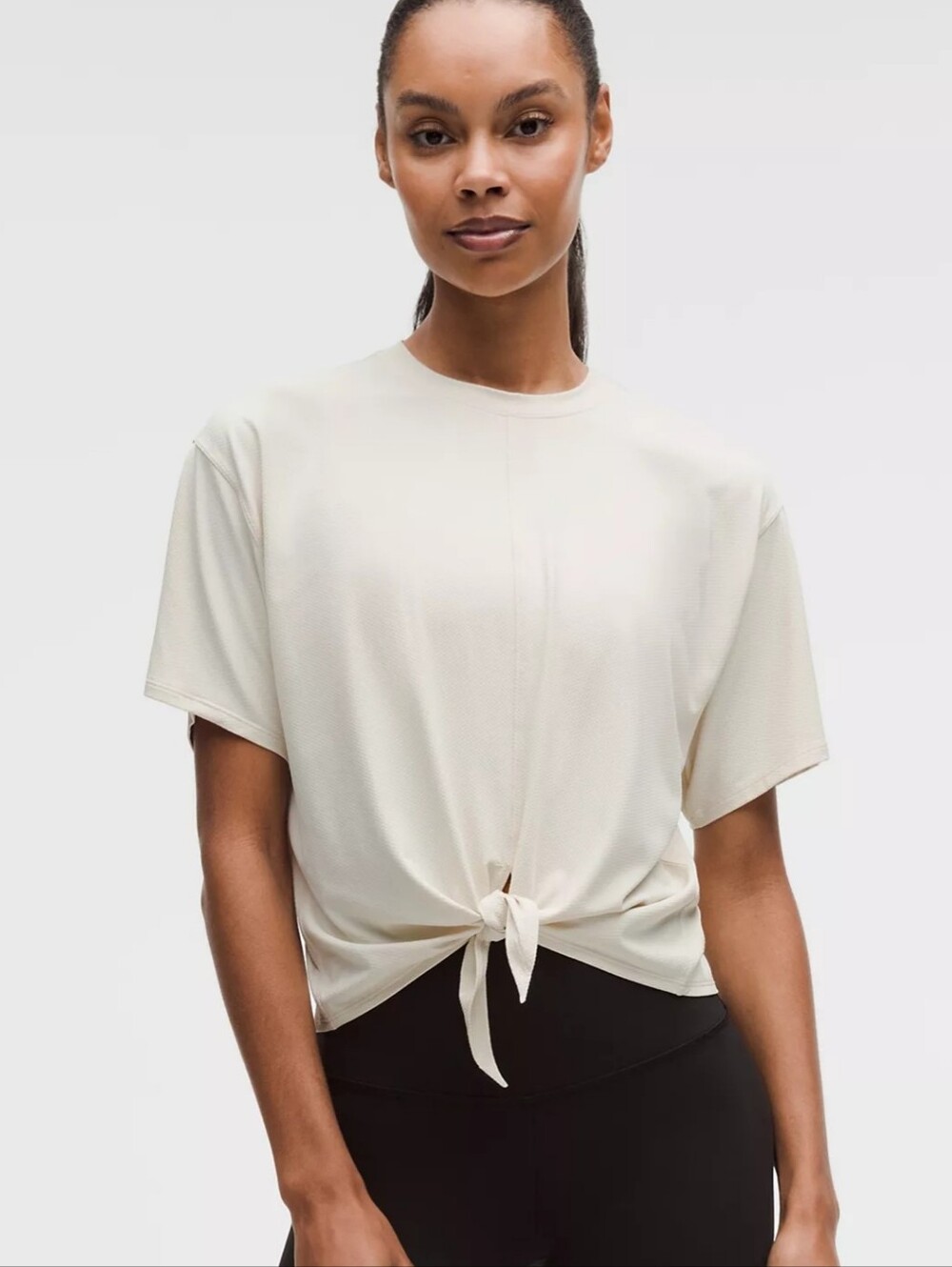 Lululemon All Sport Tie Front Short Sleeve In Ivory Size Small S New NWT